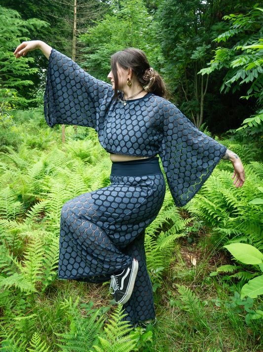 Blaues Spitzen Set